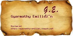 Gyarmathy Emilián névjegykártya